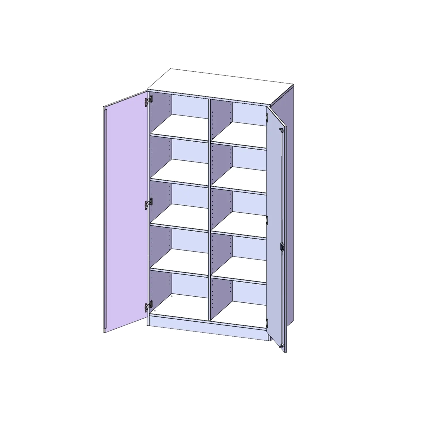 Schrank, 5 OH, 2 Türen, abschließbar, B/H/T 100x190x40cm aus der Kategorie Klassen & Schulschränke