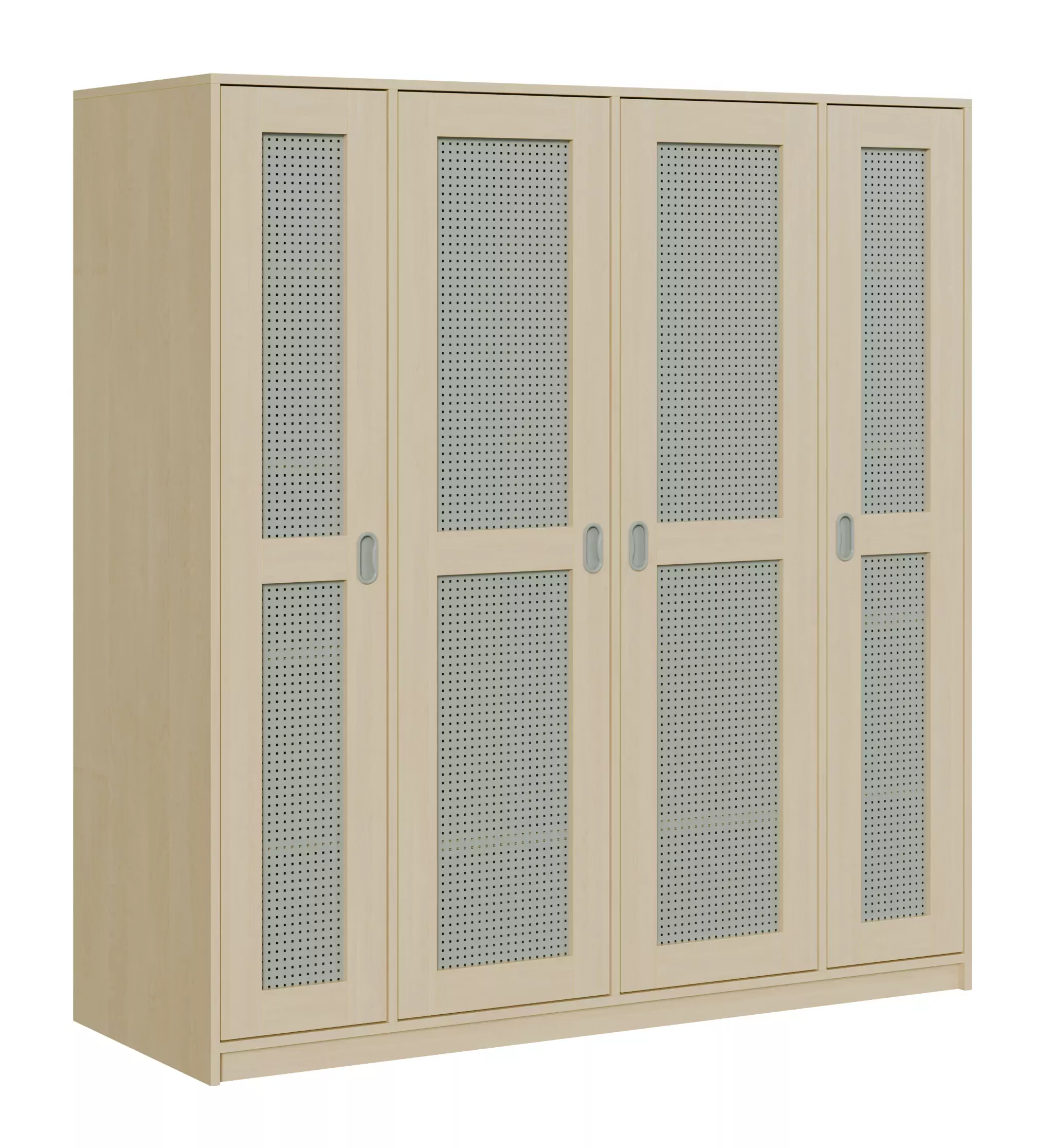 Liegepolsterschrank für 8 Liegepolster mit Lochblechtüren aus der Kategorie Liegepolster- + Bettzeugschränke