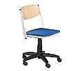 Drehspindelstuhl, höhenverstellbar 50-69 cm, fahrbar, mit Sitzpolster, aus der Kategorie Stühle
