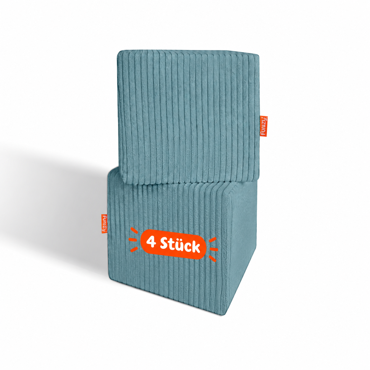 Funzy Cubes 4er Set 25 cm x 25 cm x 25 cm, mit Cordbezug aus der Kategorie Polstermöbel