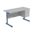 Lehrertisch, 130x65 cm (B/T), 76 cm hoch, Platte: Melamin, ABS-Kante,
