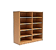 Klassenraumregal,  98 cm hoch,  94x35 cm (B/T), 10 Fächer, 2-spaltig