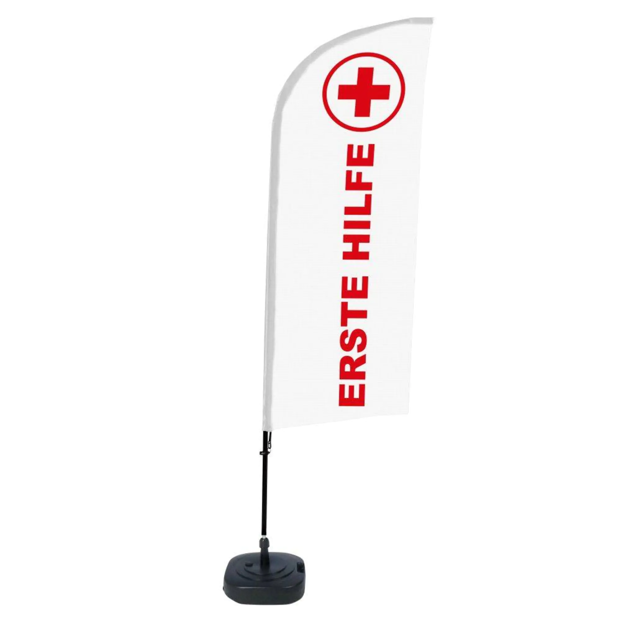 Showdown Beachflag Erste Hilfe deutsch aus der Kategorie Kundenstopper