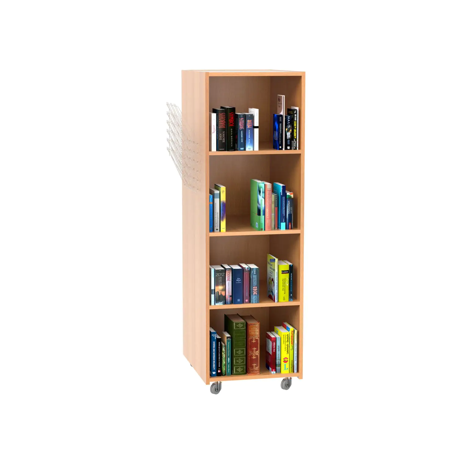 Bücherregal, 165 cm hoch, 52x64 cm (B/T), einseitig nutzbar, aus der Kategorie Bibliotheksinseln
