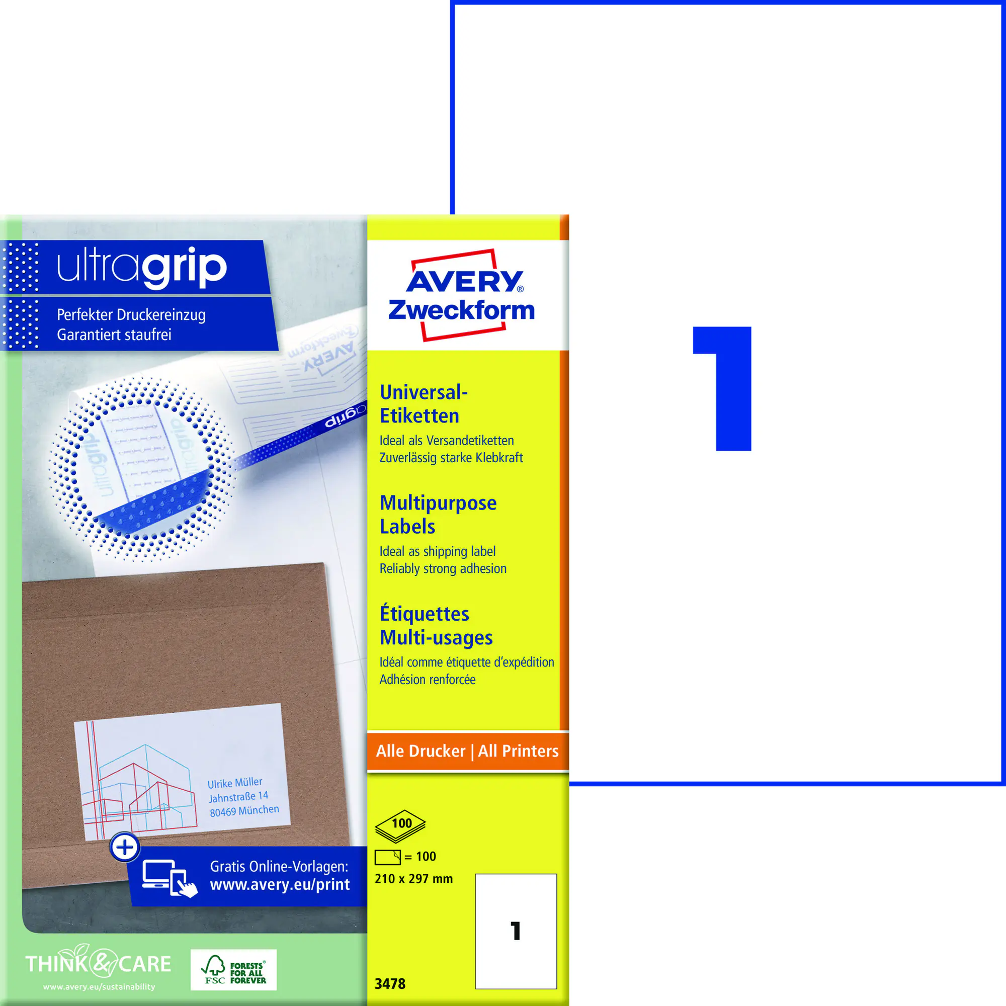 Avery Zweckform Etikett 210x297mm ws 100St. aus der Kategorie Etiketten