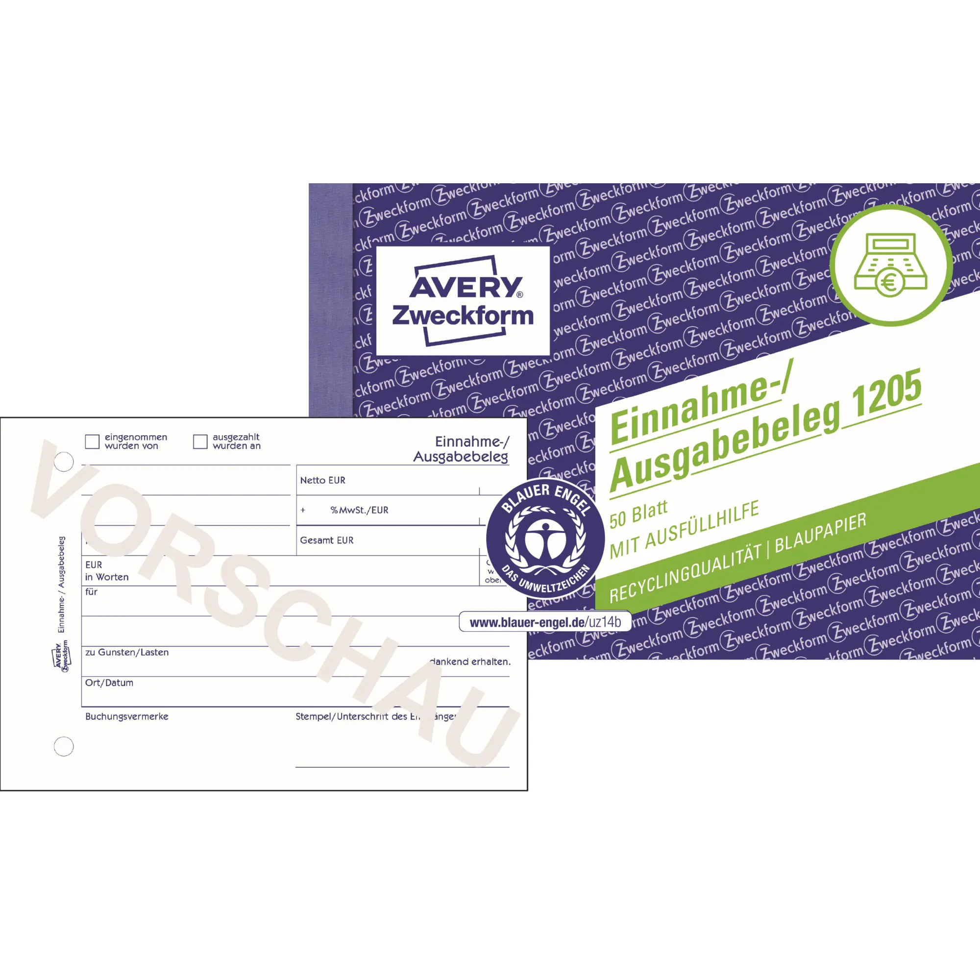Avery Zweckf. Ausgabebeleg DIN A6 quer 50Blatt ws aus der Kategorie  Formulare & Verträge