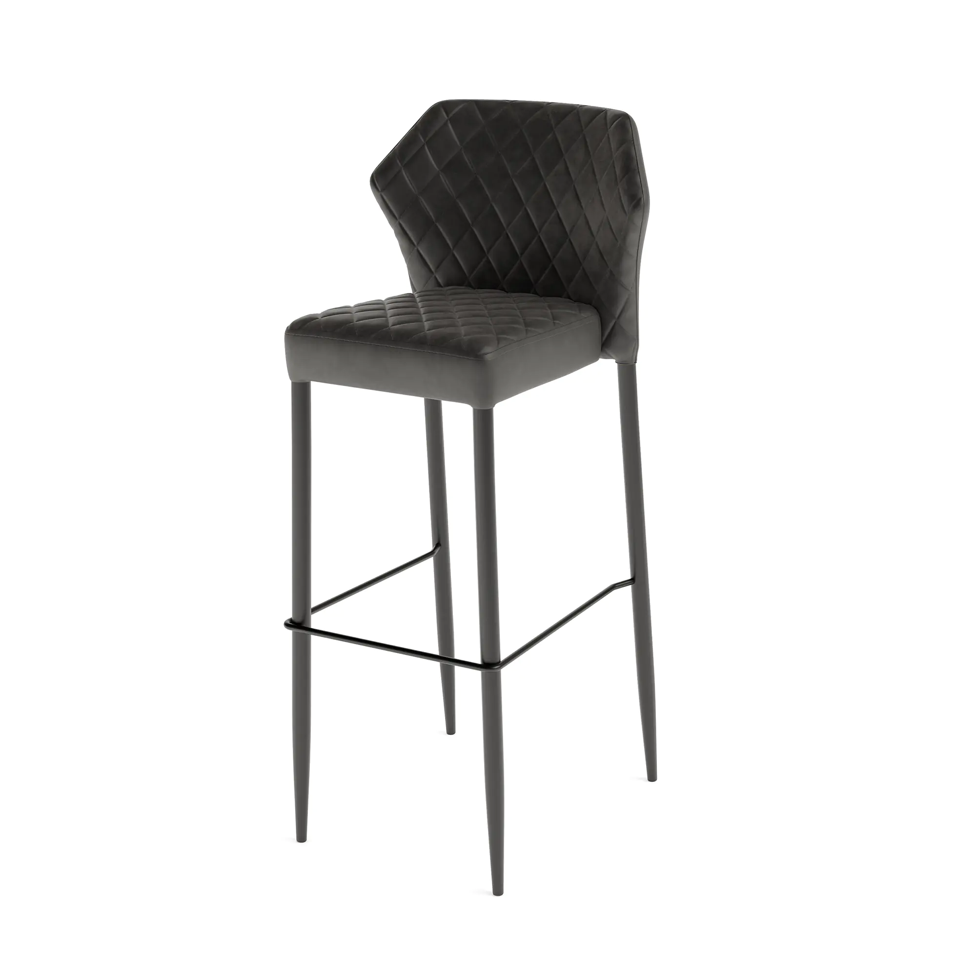 FEROS Barstuhl Louis Kunstleder schwarz 2St aus der Kategorie Hocker