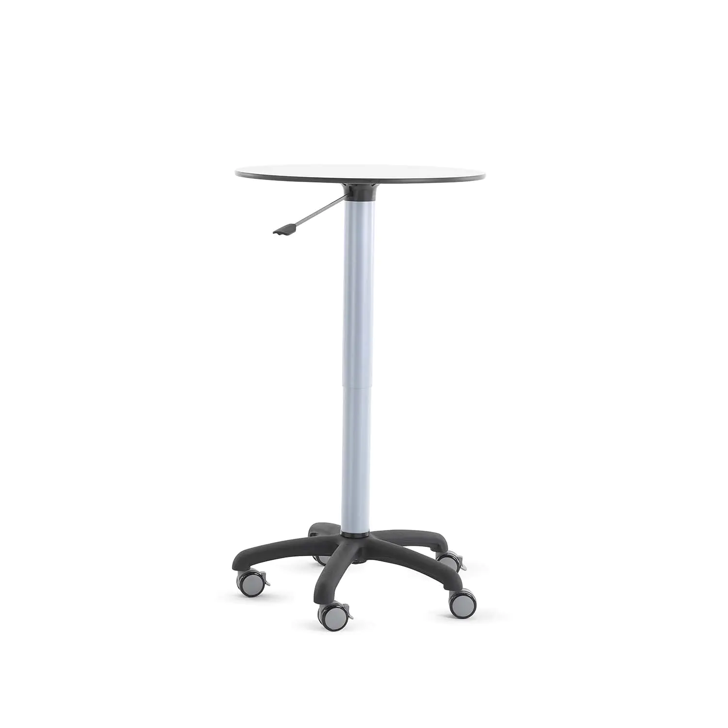 Höhenverstellbarer Tisch, Vollkernplatte, Durchmesser: 60 cm, H: 78-122 cm aus der Kategorie Lehrertische