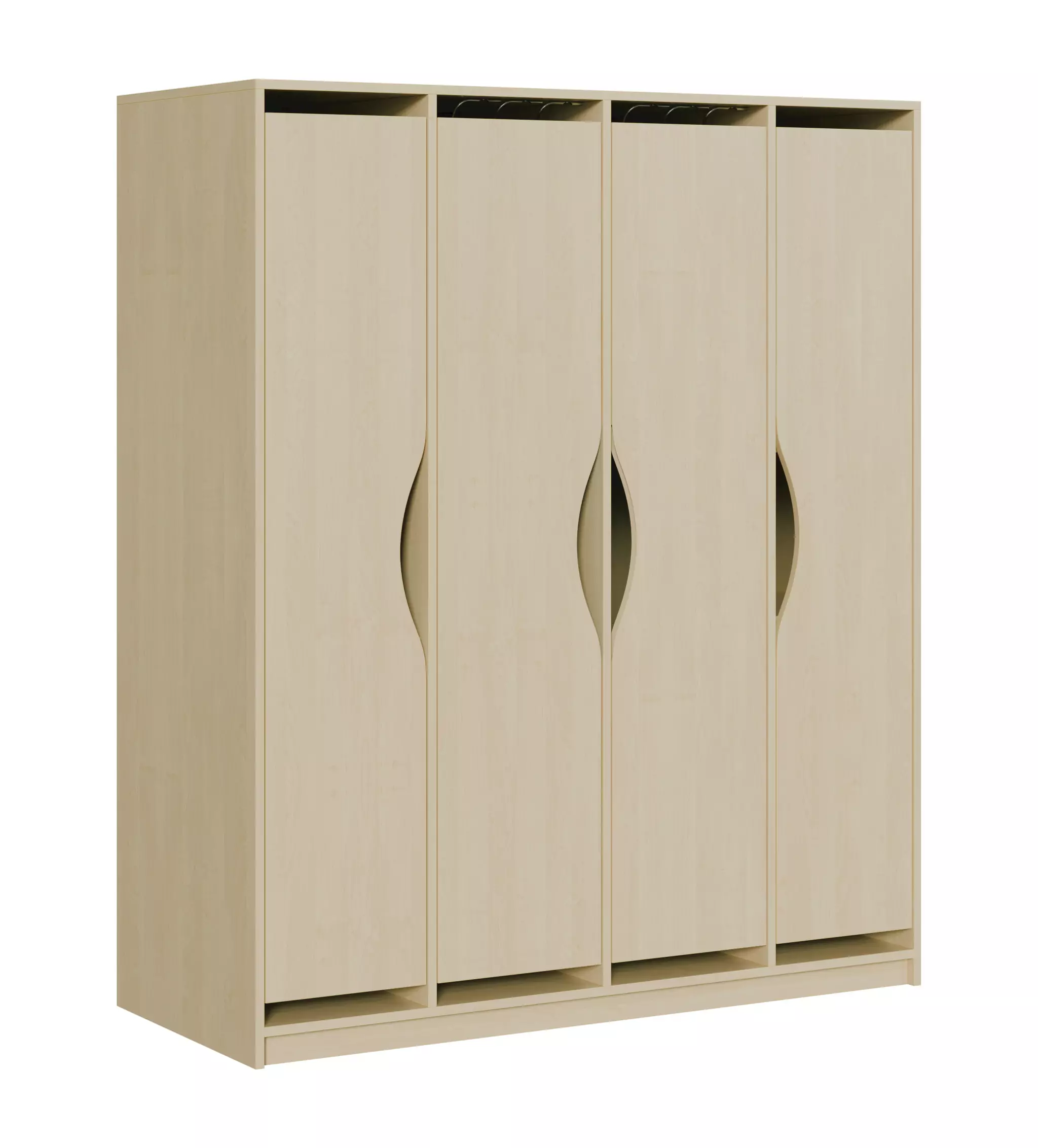 Liegepolsterschrank für 8 Liegepolster mit verkürzten Dekortüren aus der Kategorie Liegepolster- + Bettzeugschränke