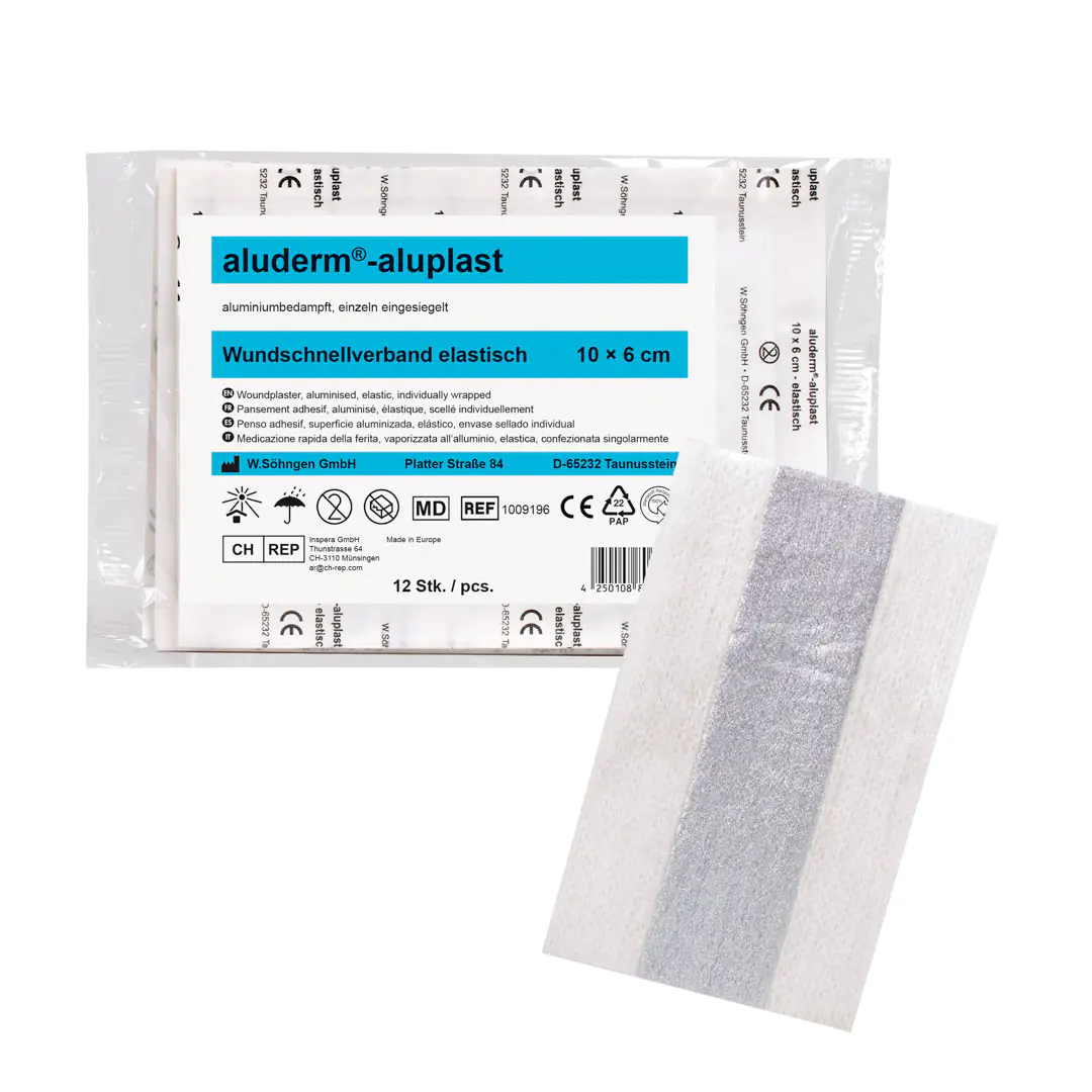 aluderm®-aluplast elastisch VBK-Set 12 Stück a 10 x 6 cm aus der Kategorie Erste Hilfe
