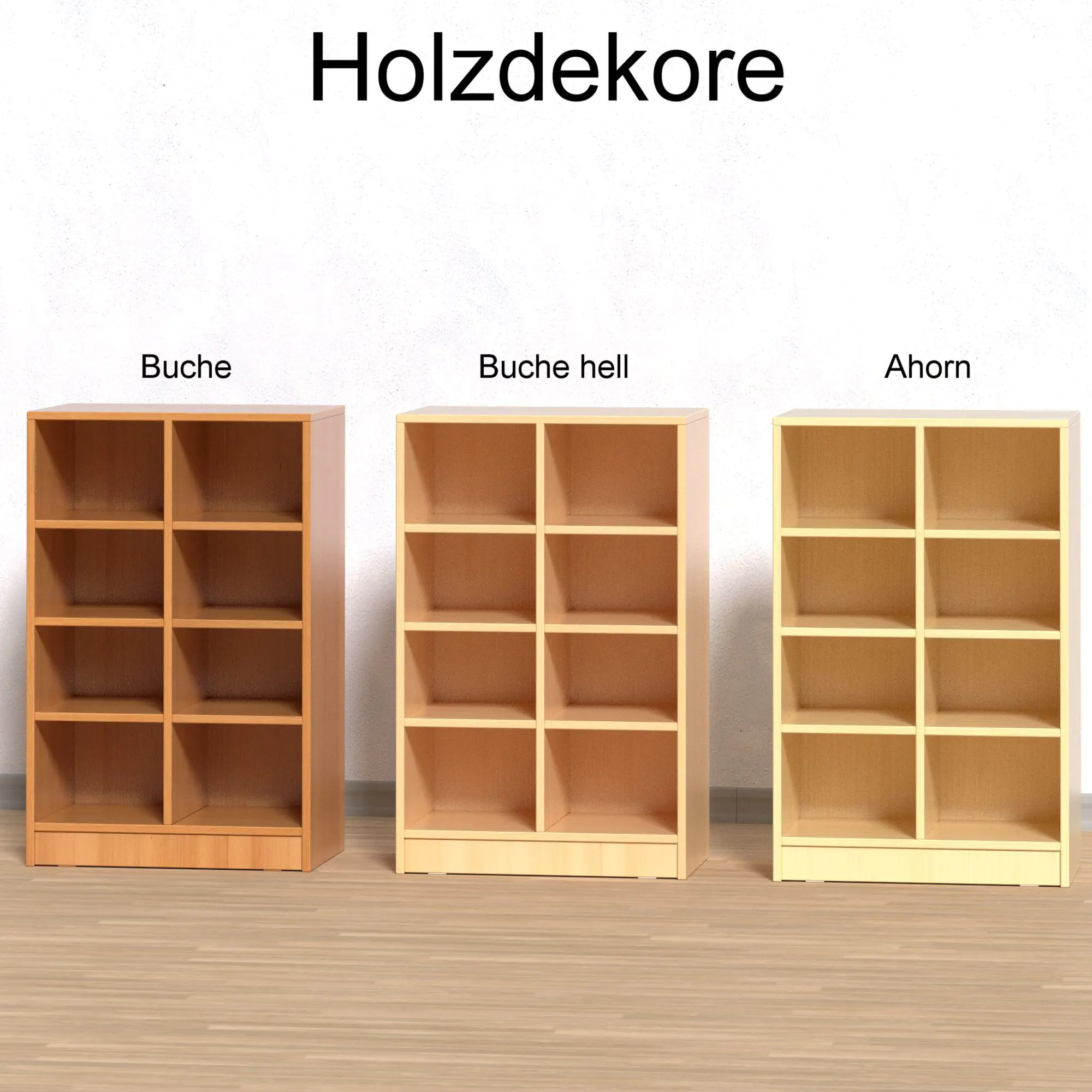 Klassenraumregal,  98 cm hoch, 162x40 cm (B/T), 20 Fächer, 5-spaltig aus der Kategorie Klassenraumregale HOLZ