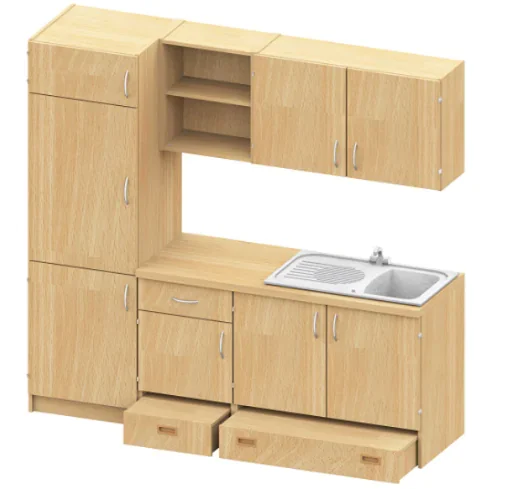 Kinderküchenzeile, mit ausziehbaren Podesten, B/H/T 214 x 86 x 58 cm Montage bitte separat bestellen aus der Kategorie Küchen