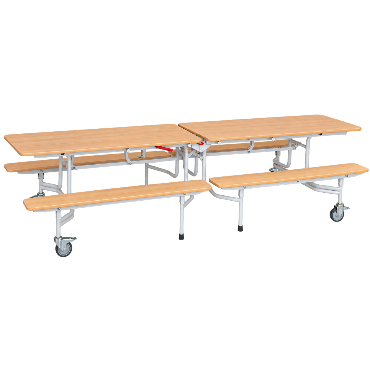 Tisch-Bankkombination, 12 Sitze, rechteckig, Tischhöhe: 69 cm, Sitzhöhe 41cm, integrierte Sitzbänke aus der Kategorie Tisch-Sitzkombinationen