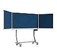 Klapp-Schiebetafel fahrbar, Mittelfläche 200x100 cm, Stahlemaille blau aus der Kategorie fahrbare Klapp-Schiebe-Tafeln