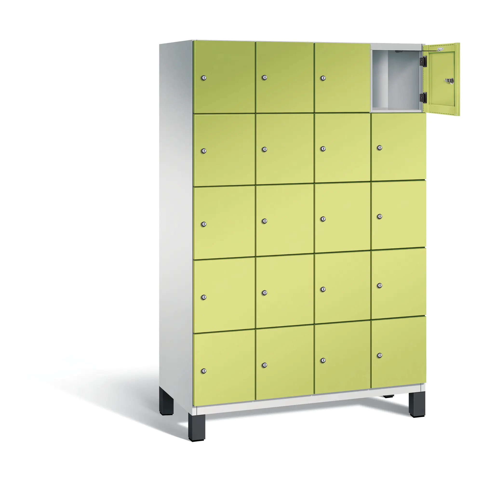 C+P Fächerschrank Füße 20Fächer B1200mm lgr/cgn aus der Kategorie Garderobenschränke