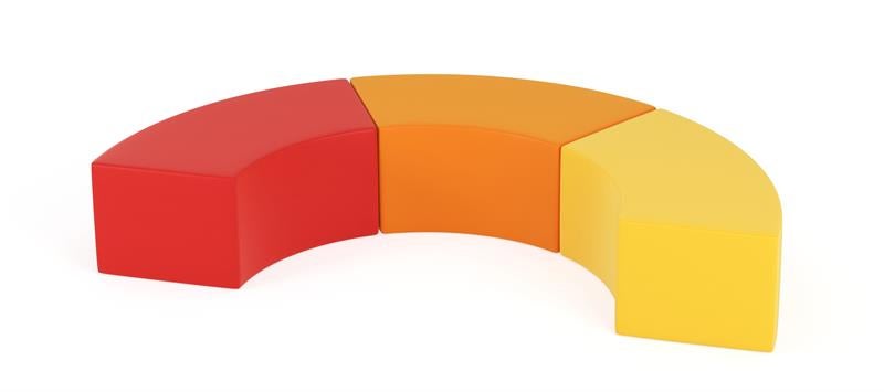 TOBO light Pouf-Set, Kurve 3-teilig, rot, Schaumstoff, Meditap aus der Kategorie Entelo Softsitzmöbel