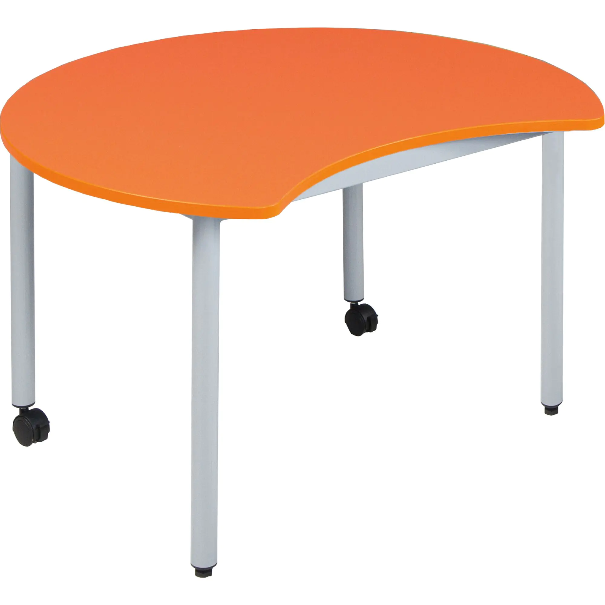 Runder Tisch mit Körperausschnitt, 100 cm Durchmesser, 72 cm hoch, fahrbar,