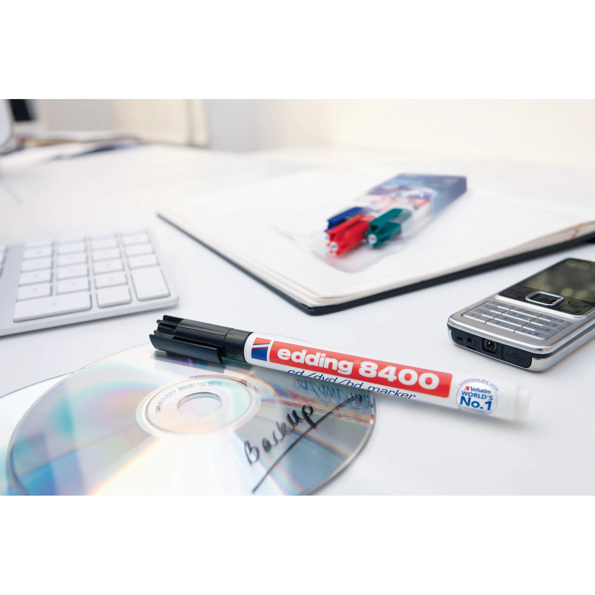 edding CD/DVD-Marker 8400 0,5-1mm Rundspitze sw aus der Kategorie Spezialmarker