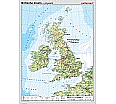 Wandkarte Britische Inseln, phys.(Vorderseite), polit.(Rückseite), 147x205 cm, aus der Kategorie Wandkarten Europa