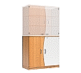 Wellentüren-Unterschrank, 99 cm hoch, 105x50 cm (B/T), Tür rechts grau,