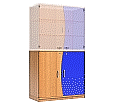 Wellentüren-Unterschrank, 99 cm hoch, 105x50 cm (B/T), Tür rechts alpensee,