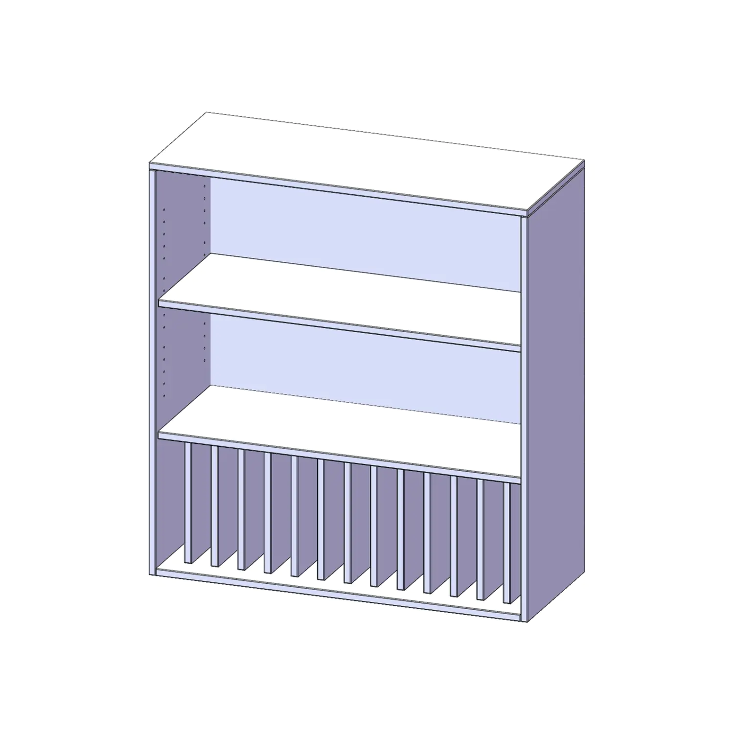 Aufsatz für Klassenbücher, 3 OH, 1 Reihe für 14 Klassenbücher, B/H/T 100x108x40cm aus der Kategorie Schränke allgemein
