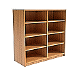 Klassenraumregal,  98 cm hoch, 100x40 cm (B/T), 8 Fächer, 2-spaltig, Mittelwand 6 verstellbare