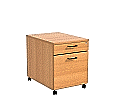 Rollcontainer, Höhe 52 cm, 43x62 cm (B/T), 2 Schubladen, abschließbar,