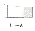 Klapp-Schiebetafel fahrbar, Mittelfläche 200x120 cm, Stahl weiß aus der Kategorie fahrbare Klapp-Schiebe-Tafeln