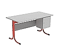 Lehrertisch, 130x65 cm (B/T), 76 cm hoch, Platte: Melamin, ABS-Kante aus der Kategorie Tische