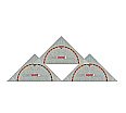 Sparpaket bestehend aus 3 Geo-Zeichendreiecke, 90°,45°,45°, Hypotenuse 80 cm aus der Kategorie Dreiecke