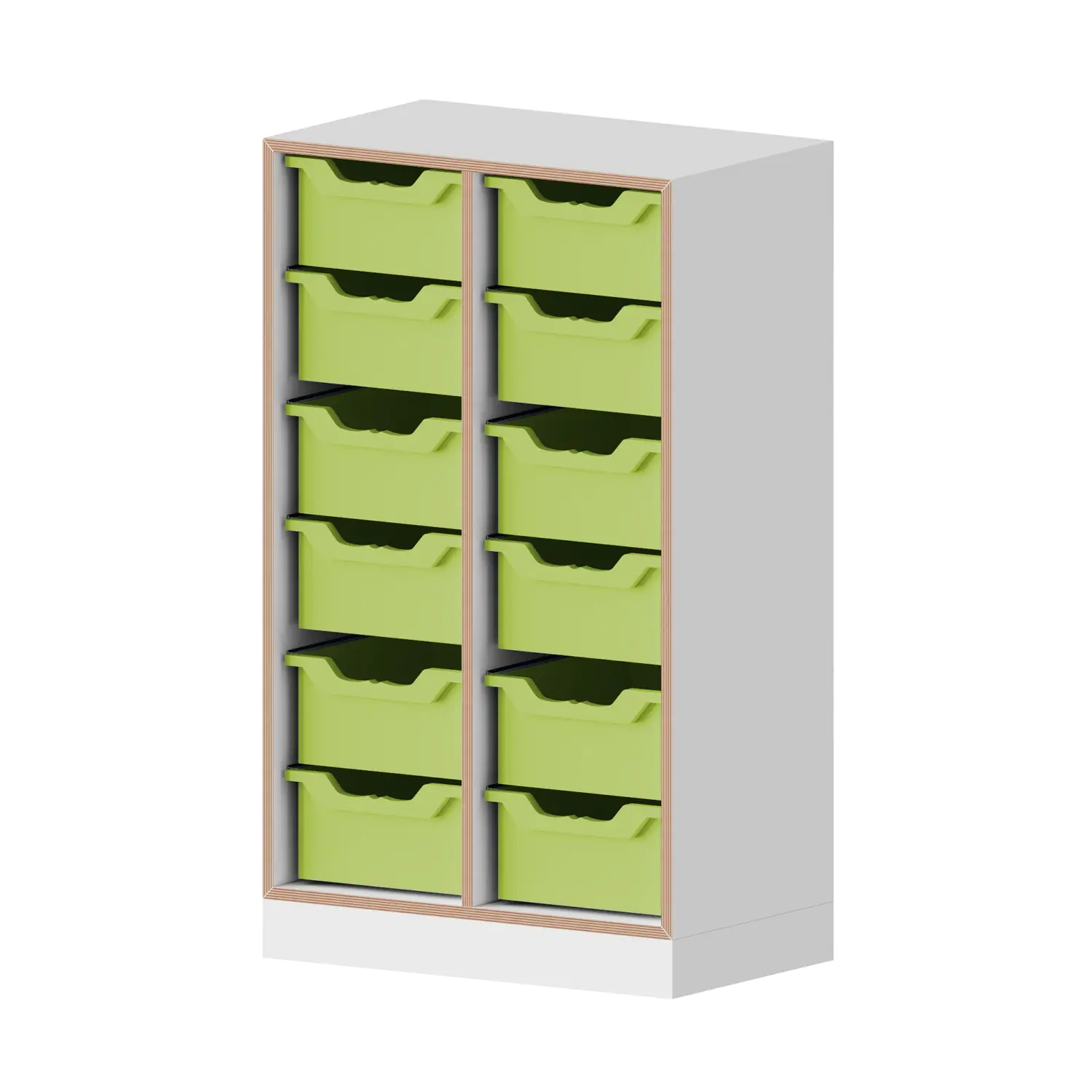 qickly® Regal, 3 OH, 12 große Ergo Tray Boxen, B/H/T: 70,1x110,5x42,6 cm aus der Kategorie Regale Schnelllieferprogramm