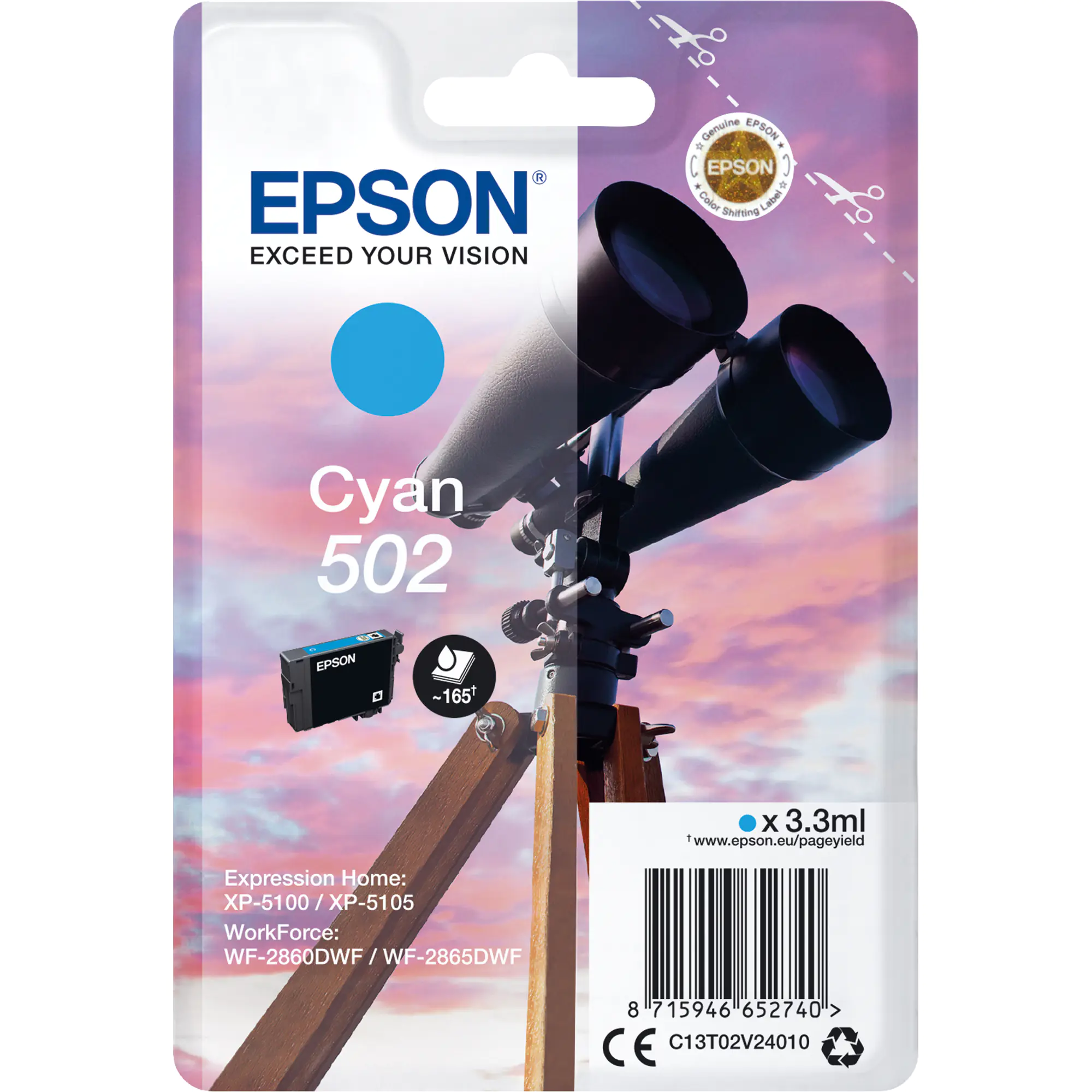 Epson Tintenpatrone 502 165S cyan aus der Kategorie Büro- und Schreibbedarf