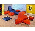 Sitzelemente-Set, bestehend aus  9 Elementen und 5 Kissen,