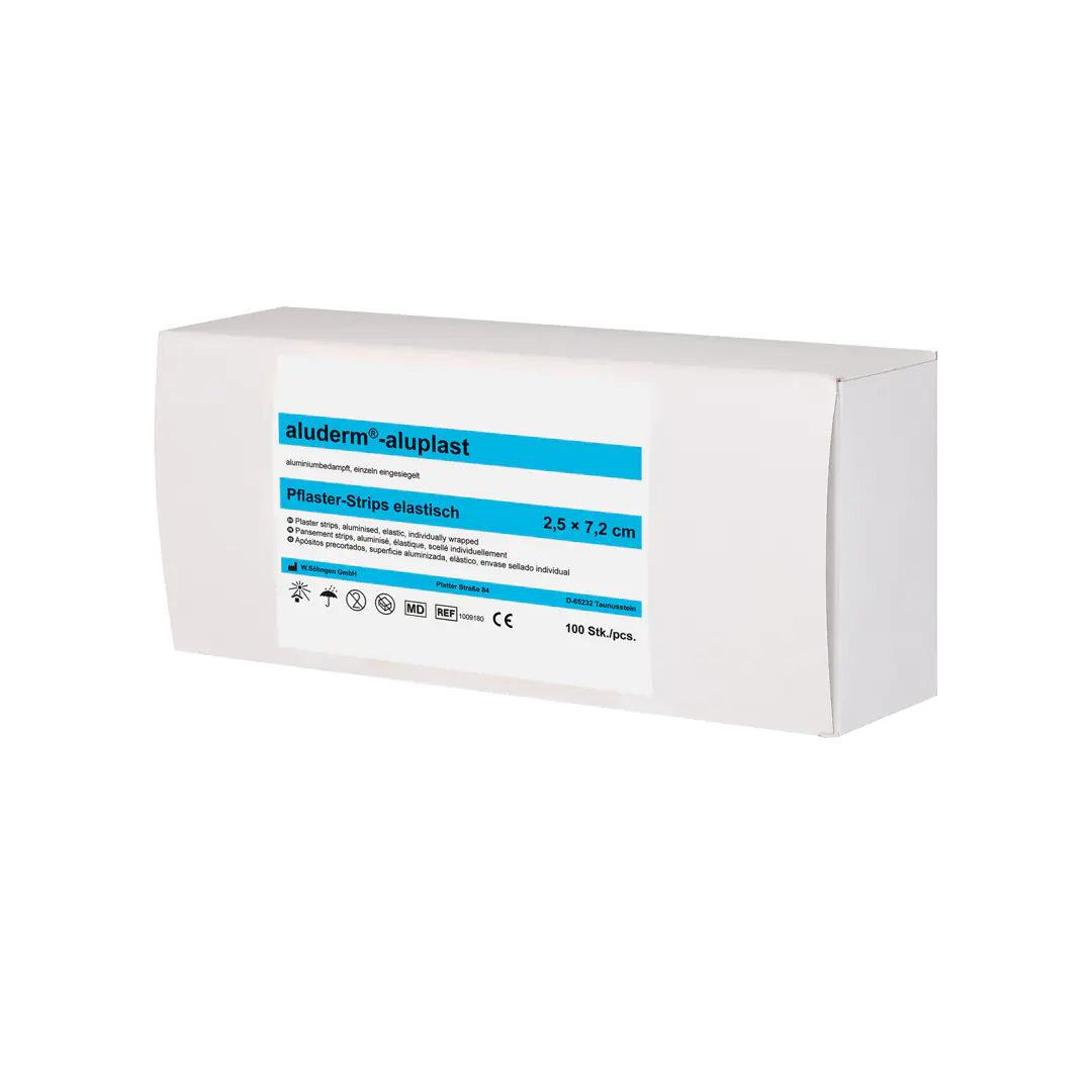 aluderm elastisch Strips 2,5 x 7,2 cm 100 Stück aus der Kategorie Erste Hilfe