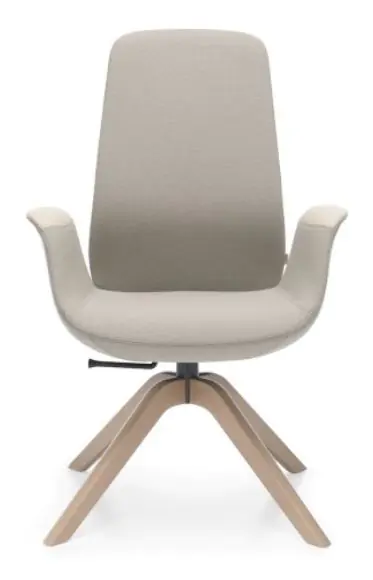 Drehsessel Ellie, Buche Holzgestell, Hohe Rückenlehne, Synchronmechanik mit  aus der Kategorie Kindergarten - Hort