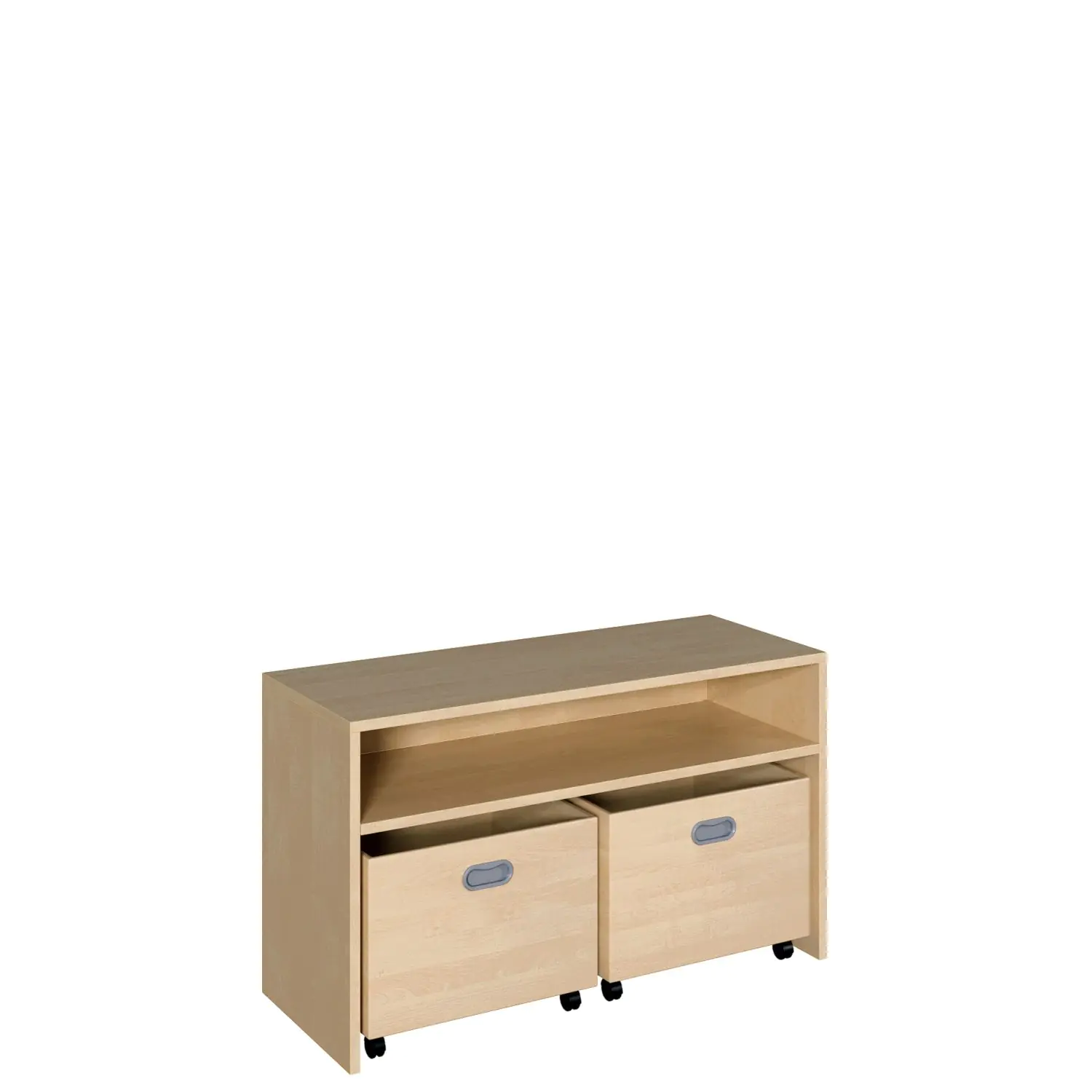Krippenschrank mit 2 Rollcontainern und einem Boden aus der Kategorie Regale mit Materialkästen