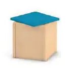 Sitzhocker 35 x 35 cm auf Rollen, mit abnehmbarer gepolsterter Sitzplatte, Höhe 45cm  aus der Kategorie Hocker