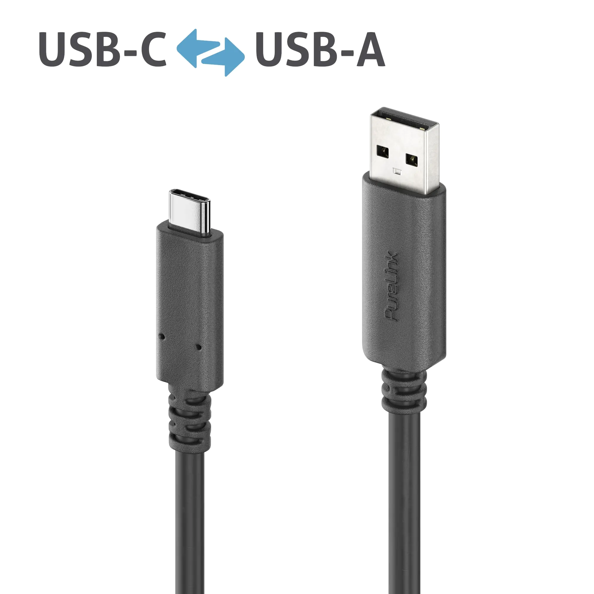 Aktiv USB-C zu USB-A Kabel - USB 3.2 Gen2x1, 3A, 10Gbps - PureInstall 5.00m aus der Kategorie PureLink Kabel