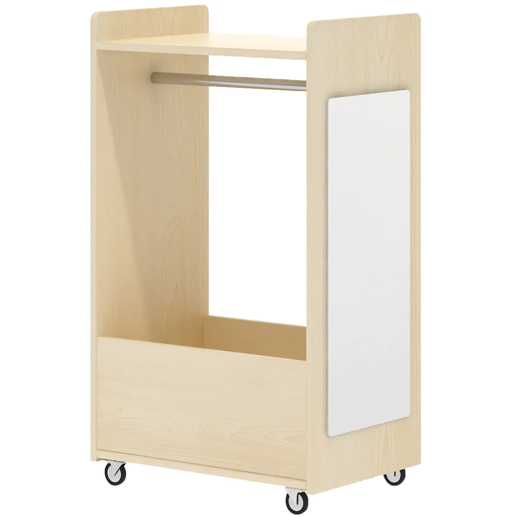 Kleiderwagen mit vier Lenkrollen, Spiegel und Kleiderstange, B/H/T 40 x 100 x 60 cm aus der Kategorie freistehende Garderoben