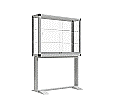 Vitrine, freistehend, 195 cm hoch, 120x40 cm (B/T),