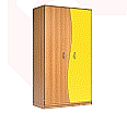 Wellentürenschrank, 190 cm hoch, 105x50 cm (B/T), Tür rechts gelb,