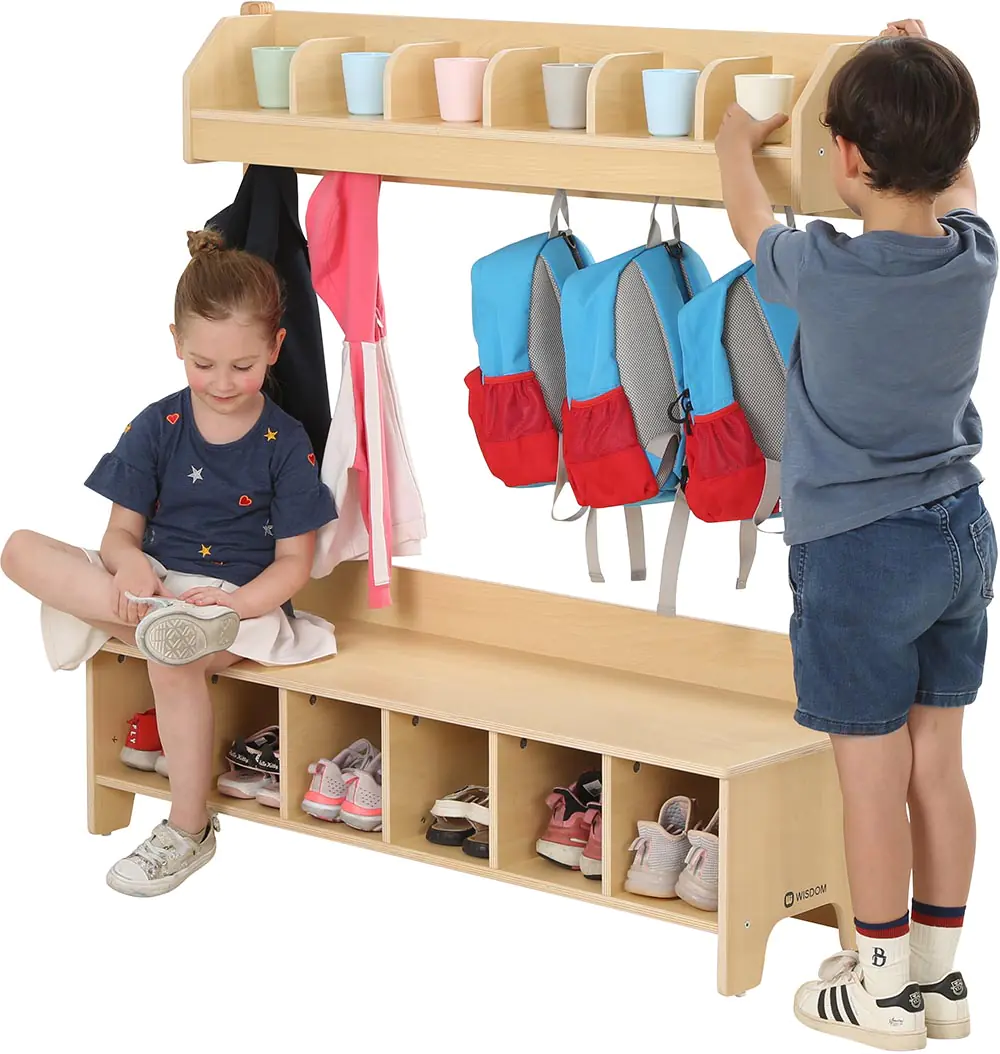 Freistehende Kindergarderobe mit 6 Plätzen B/H/T 108 x 120 x 39 cm aus der Kategorie freistehende Garderoben