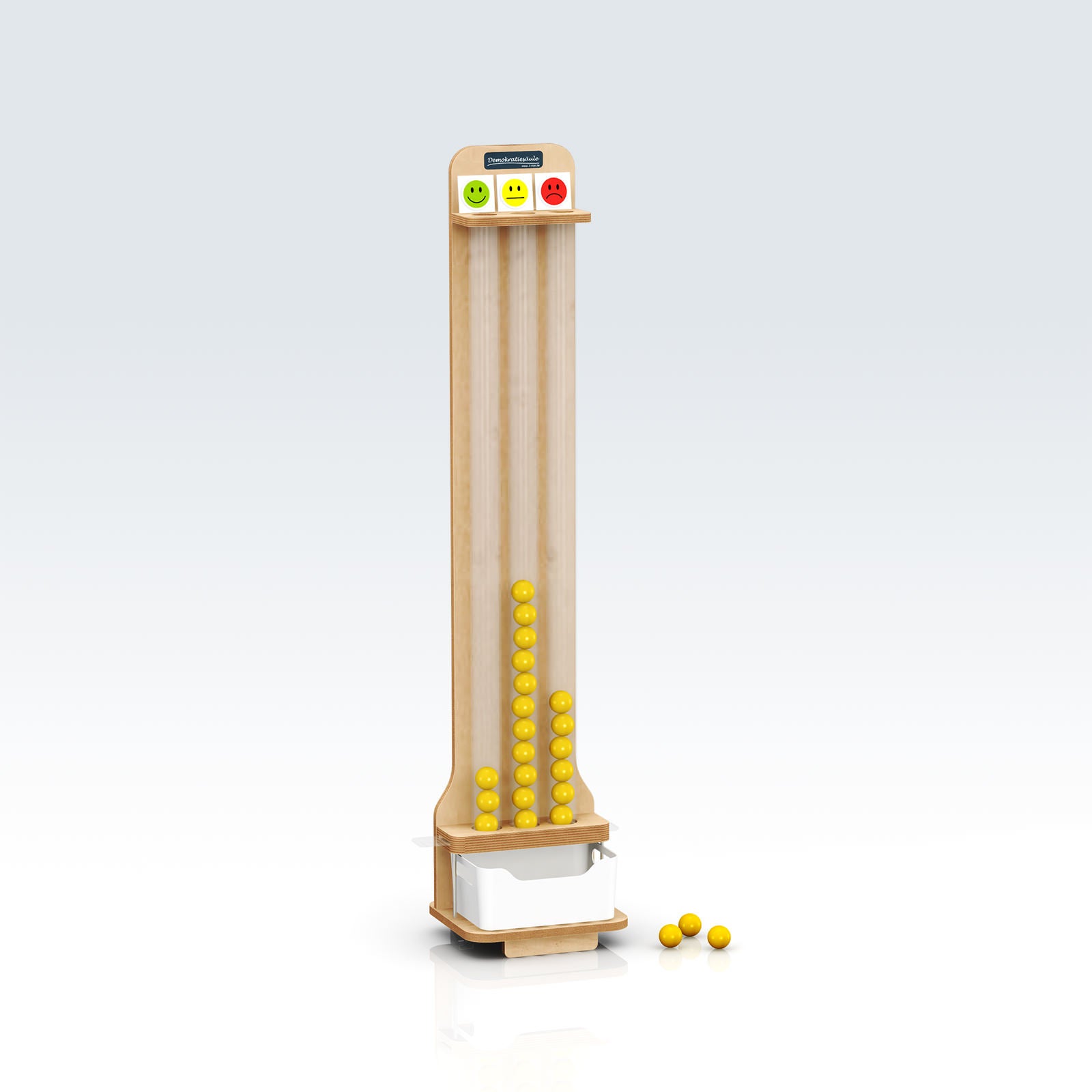 Demokratiesäule Basic mit 3 Röhren für bis zu 26 Kinder zur Abstimmung geeignet  aus der Kategorie Kreativ + Spiel