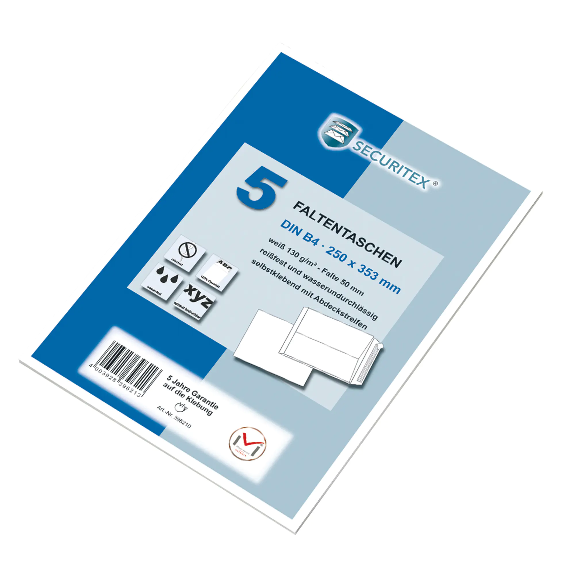 Securitex Faltentasche B4 130g oF hk ws 5 St. aus der Kategorie Versand & Verpackung