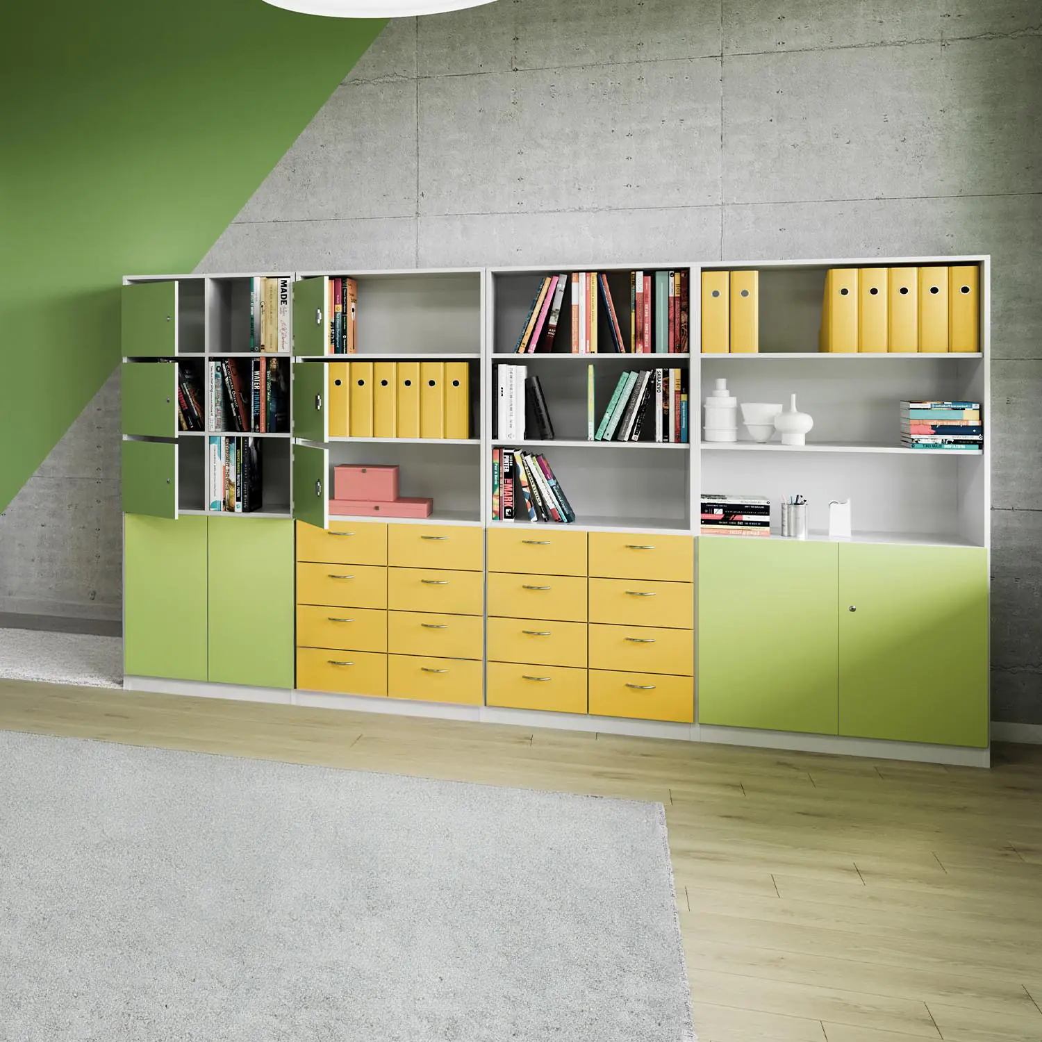 Schrankwand inklusive 5 Schränke, 320x190x50 cm aus der Kategorie Büroschränke