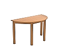 Halbrundtisch, 120x60 cm (B/T), 71 cm hoch, Buche-Massivholzgestell mit gerader Zarge Wechselgleiter aus der Kategorie Rundtische