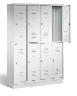 doppelstöckiger Garderoben-Schließfachschrank aus Stahl, B/H/T 122,5x180x50, 8 Fächer aus der Kategorie Stahlschränke