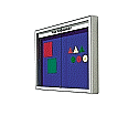 Info-Wandvitrine, 107 cm hoch, 182x6,5 cm (B/T), Rückwand Stoff, aus der Kategorie Vitrinen