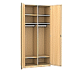 Garderobenschrank, 226 cm hoch, 120x40 cm (B/T), 2 Drehtüren, 2 Teleskopstangen, aus der Kategorie Sekretariat